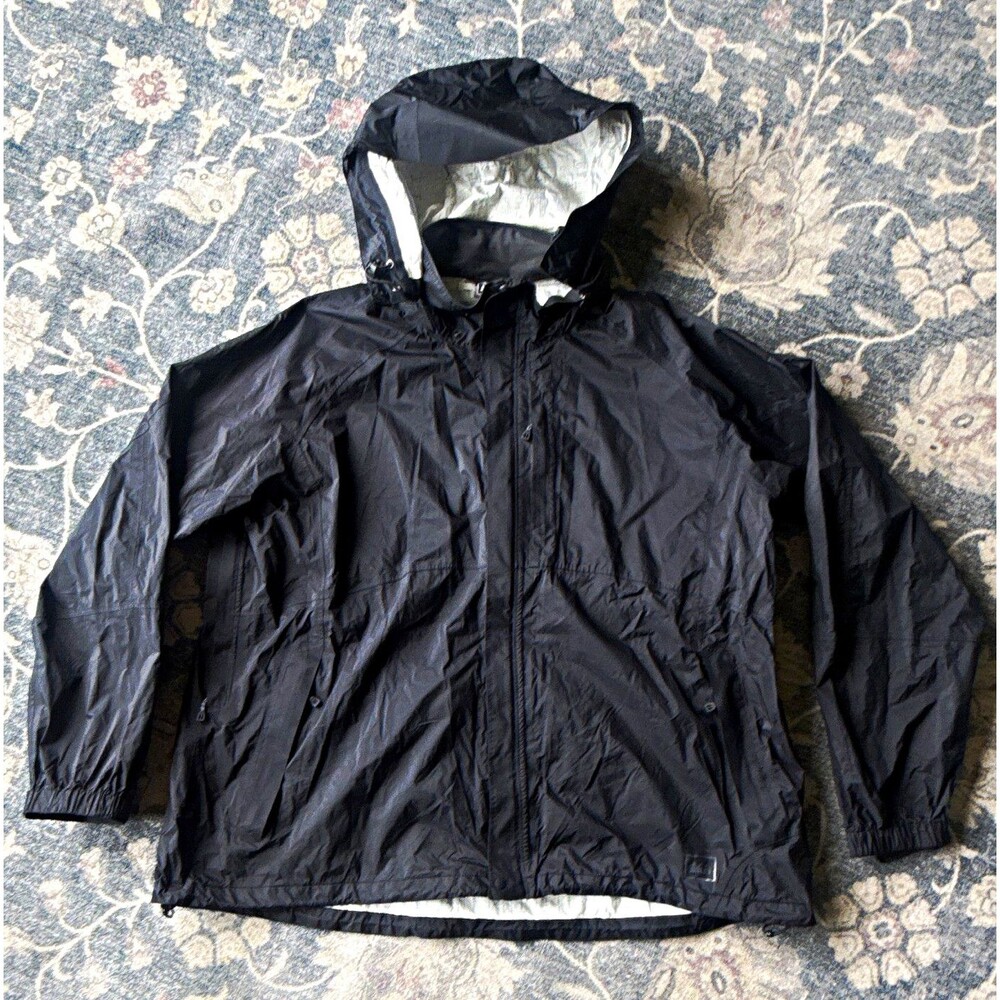 REI Women's Hooded Full Zip Rain Coat Jacket Black Size 3X Plus